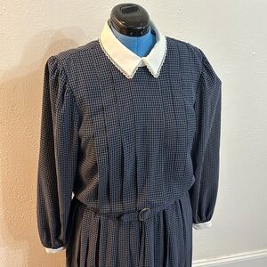 Vintage Halmode Plus blue collared dress.